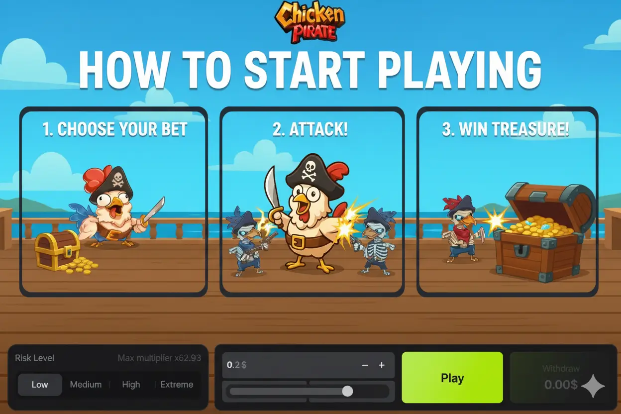 How to start playing Chicken Pirate How to start playing Chicken Pirate