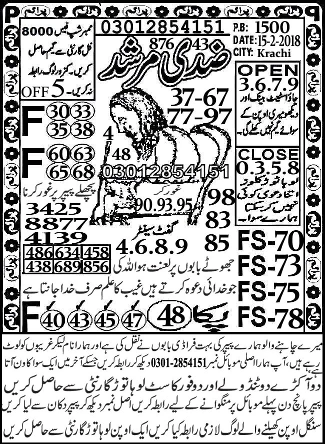 Rs. 1500 Prize bond Guess Papers 15 February, 2018 Held Karachi (5)