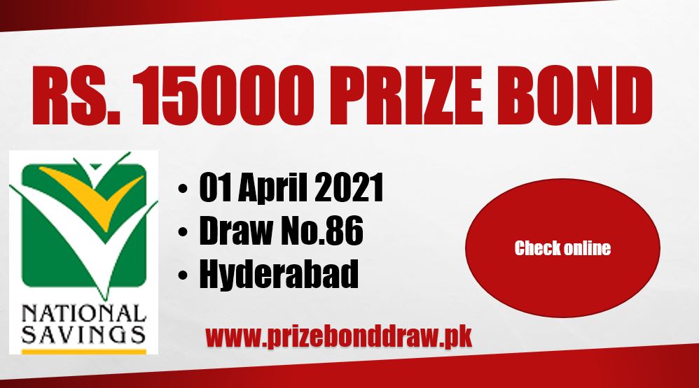 Rs. 15000 Prize bond List 01 April 2021