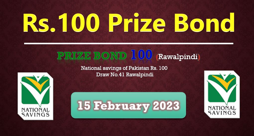 Rs. 100 Prize bond List 15 February 2023 Draw No.93 Rawalpindi Results online