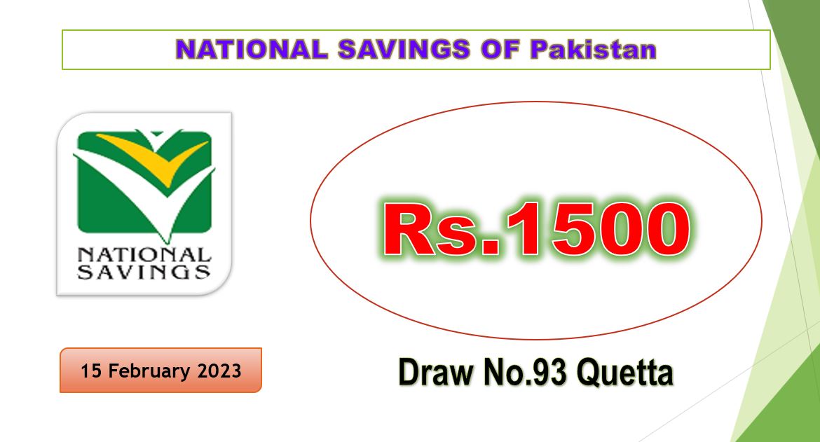 Rs. 1500 Prize bond List 15 February 2023 Draw No.93 Quetta Results online