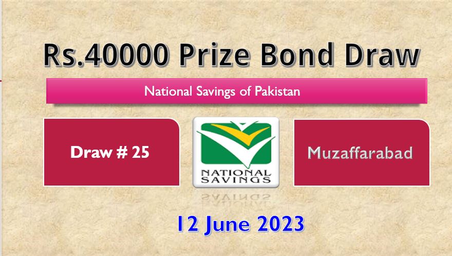 Rs. 40000 Prize bond List 12 June 2023 Draw No.25 Muzaffarabad Results online