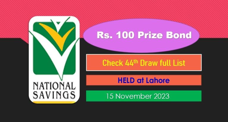 Photos of Rs 100 Prize bond List 15 November 2023