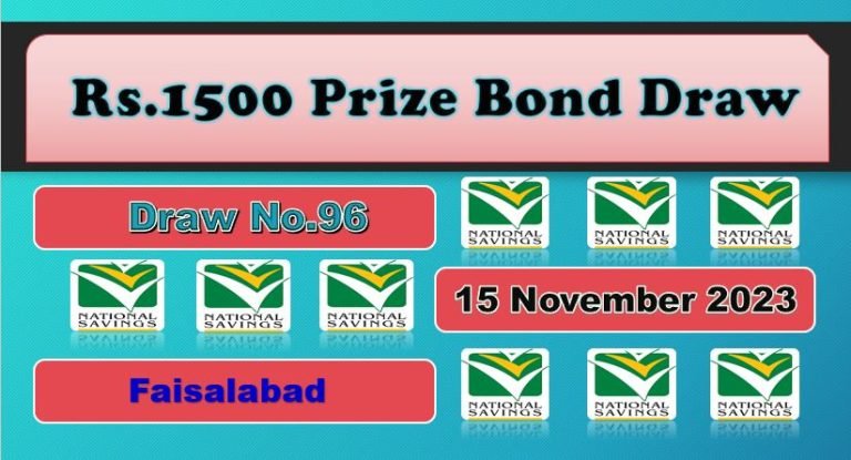 Rs. 1500 Prize bond List 15 November 2023