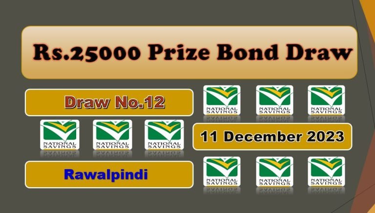 Premium 25000 Prize bond List 11 December 2023