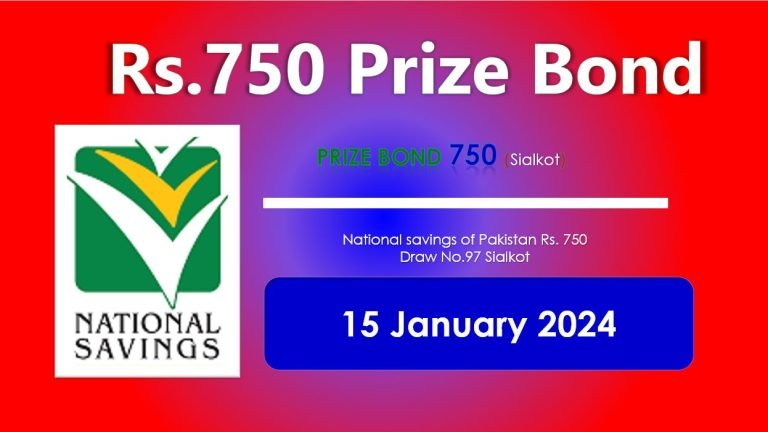 Download 750 PRIZE BOND today result 15-01-2024 online