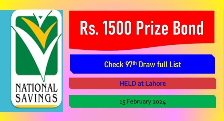 Rs. 1500 Prize Bond List 2024 Check Draw Date and Result by savings.gov.pk