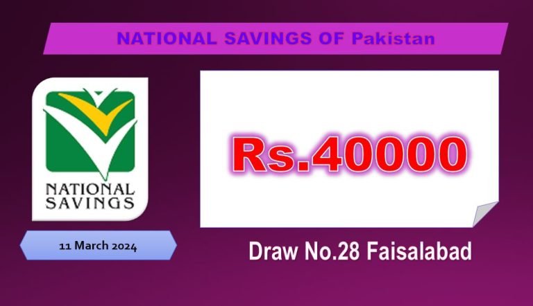 Rs 40000 Prize bond List 11 March 2024 Draw No28 Faisalabad Results online