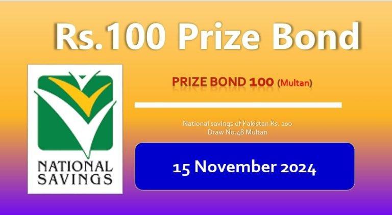 Find 100 Prize Bond List Multan Draw 48 15 November 2024 online