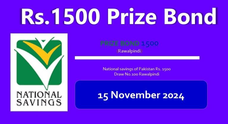 Check Prize Bond 1500 List 2023 Draw 100 on 15-11-2024 prizebonddraw