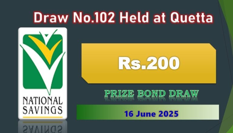 Rs. 200 Prize bond List 16 June 2025 Draw No.102 (2)